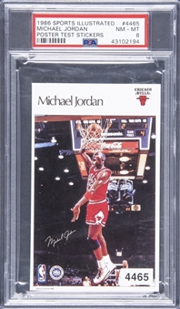 1986 Sports Illustrated Poster Test Stickers #4465 Michael Jordan – PSA NM-MT 8